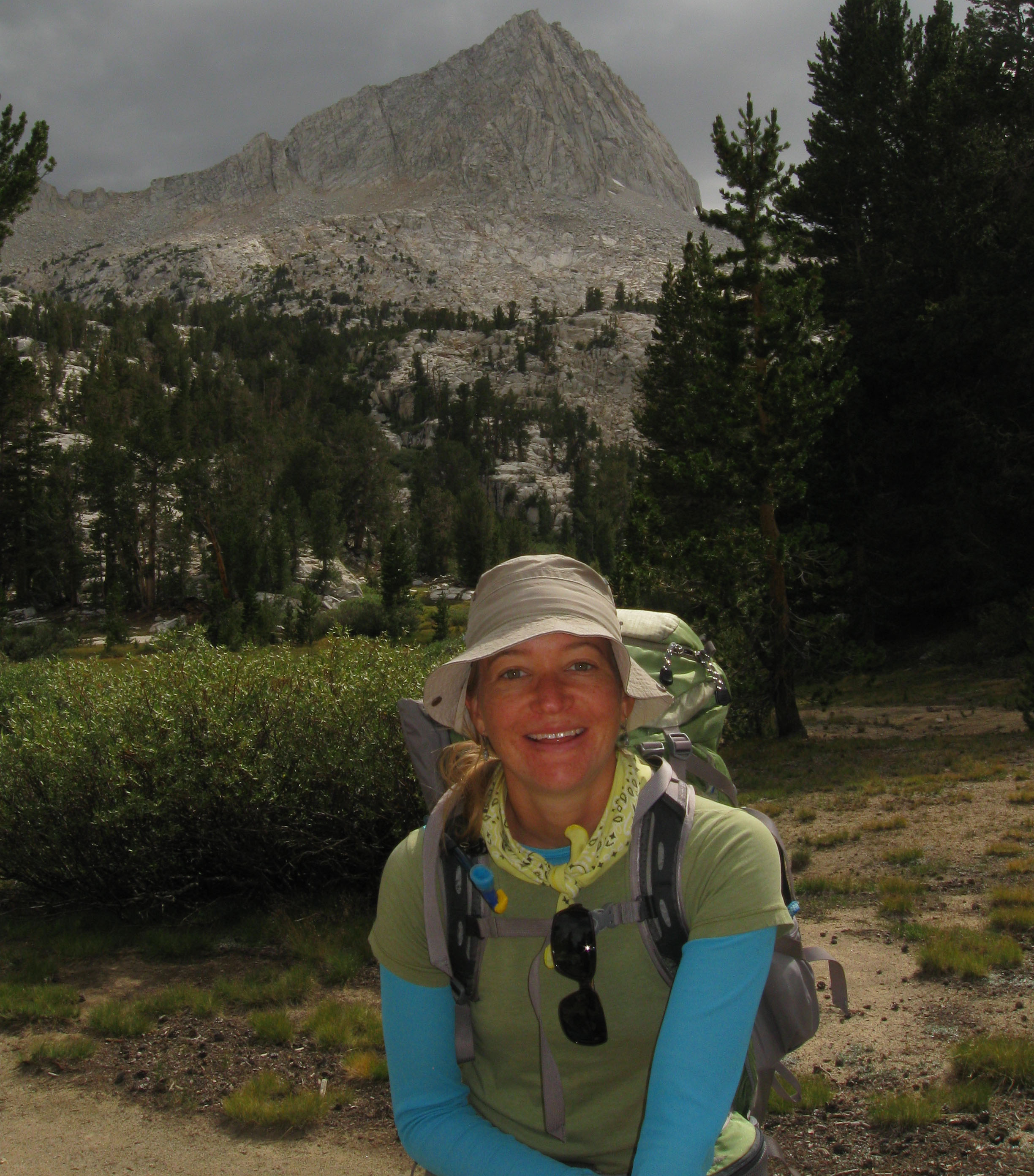 Heather Webb in front of a mountain