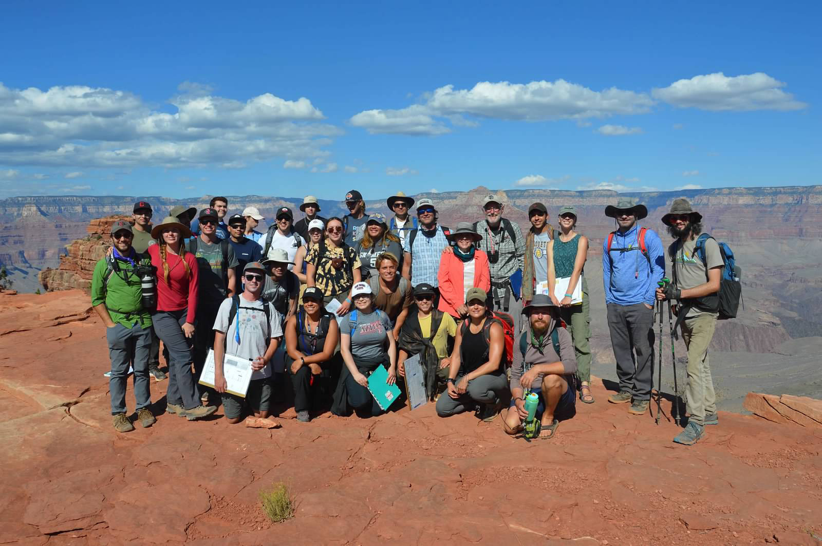 Students, faculty and alumni at the Grand Canyon